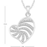 Buy Srikara Alloy Rhodium Plated CZ / AD Heart Fashion Jewellery Pendant with Chain - SKP2536R - Purplle