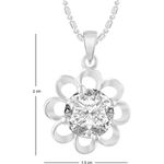 Buy Srikara Alloy Silver Plated CZ/AD Flower Solitaire Fashion Jewelry Pendant Chain - SKP2482R - Purplle