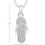 Buy Srikara Alloy Rhodium Plated CZ / AD Flip Flop Slipper Fashion Jewellery Pendant - SKP2541R - Purplle