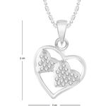 Buy Srikara Alloy Rhodium Plated CZ/AD Two Heart Fashion Jewelry Pendant with Chain - SKP2538R - Purplle