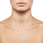 Buy Srikara Alloy Rhodium Plated CZ / AD Gajanan Fashion Jewelry Pendant with Chain - SKP2513R - Purplle