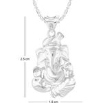Buy Srikara Alloy Rhodium Plated CZ / AD Gajanan Fashion Jewelry Pendant with Chain - SKP2513R - Purplle
