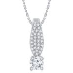Buy Srikara Alloy Rhodium Plated CZ/AD Beauteous Solitaire Fashion Jewelry Pendant - SKP1416R - Purplle