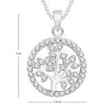 Buy Srikara Alloy Rhodium Plated CZ / AD Tree Fashion Jewellery Pendant with Chain - SKP2545R - Purplle