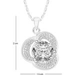 Buy Srikara Alloy Rhodium Plated CZ/AD Solitaire Fashion Jewelry Pendant with Chain - SKP2485R - Purplle