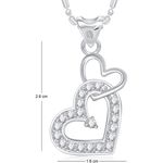 Buy Srikara Alloy Rhodium Plated CZ Attach Heart Valentine Fashion Jewellery Pendant - SKP1702R - Purplle