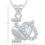 Buy Srikara Alloy Rhodium Plated AD I Love U Heart Valentine Fashion Jewelry Pendant - SKP1824R - Purplle
