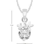 Buy Srikara Alloy Silver Plated CZ/AD Two Flower Solitaire Fashion Jewelry Pendant - SKP2489R - Purplle