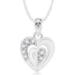 Buy Srikara Alloy Rhodium Plated CZ/AD Forever Heart Fashion Jewellery Pendant Chain - SKP2123R - Purplle