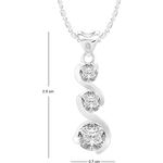 Buy Srikara Alloy Silver Plated CZ/AD Three Stones Solitaire Fashion Jewelry Pendant - SKP2507R - Purplle