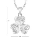 Buy Srikara Alloy Rhodium Plated CZ / AD Three Heart Fashion Jewellery Pendant Chain - SKP2539R - Purplle