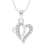 Buy Srikara Alloy Rhodium Plated CZ/AD Loving Tiffany Heart Fashion Jewelry Pendant - SKP2129R - Purplle