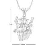 Buy Srikara Alloy Rhodium Plated CZ / AD Ganraj Fashion Jewellery Pendant with Chain - SKP2511R - Purplle