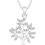 Buy Srikara Alloy Rhodium Plated CZ / AD Tree Fashion Jewellery Pendant with Chain - SKP2544R - Purplle