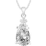 Buy Srikara Alloy Silver Plated CZ/AD Three Flower Solitaire Fashion Jewelry Pendant - SKP2488R - Purplle