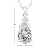 Buy Srikara Alloy Silver Plated CZ/AD Three Flower Solitaire Fashion Jewelry Pendant - SKP2488R - Purplle