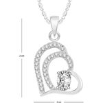 Buy Srikara Alloy Rhodium Plated CZ / AD Heart Fashion Jewellery Pendant with Chain - SKP2537R - Purplle