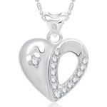 Buy Srikara Alloy Rhodium Plated AD Charming Heart Valentine Fashion Jewelry Pendant - SKP1651R - Purplle