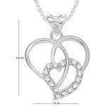 Buy Srikara Alloy Rhodium Plated AD Filigree Heart Valentine Fashion Jewelry Pendant - SKP1704R - Purplle