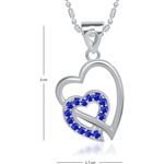 Buy Srikara Alloy Rhodium Plated CZ/AD Double Heart Fashion Jewellery Pendant Chain - SKP1477R - Purplle