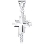 Buy Srikara Alloy Rhodium Plated CZ/AD Two Tone Cross Fashion Jewelry Pendant Chain - SKP1667R - Purplle