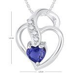 Buy Srikara Rhodium Plated AD Well Crafted Heart Fashion Jewelry Pendant with Chain - SKP1767R - Purplle