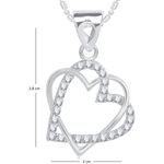 Buy Srikara Alloy Rhodium Plated CZ/AD Double Heart Fashion Jewellery Pendant Chain - SKP1831R - Purplle