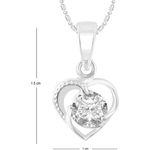 Buy Srikara Alloy Silver Plated CZ/AD Heart Solitaire Fashion Jewelry Pendant Chain - SKP2478R - Purplle