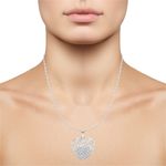 Buy Srikara Alloy Rhodium Plated CZ/AD Beautiful Heart Fashion Jewelry Pendant Chain - SKP2605R - Purplle