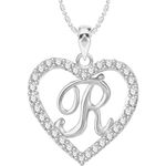 Buy Srikara Alloy Rhodium Plated CZ/AD Alphabet "R" in Heart Fashion Jewelry Pendant - SKP2308R - Purplle