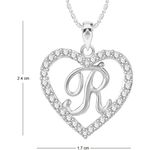 Buy Srikara Alloy Rhodium Plated CZ/AD Alphabet "R" in Heart Fashion Jewelry Pendant - SKP2308R - Purplle