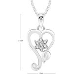 Buy Srikara Alloy Rhodium Plated CZ/AD Leaf Heart Fashion Jewelry Pendant with Chain - SKP2610R - Purplle