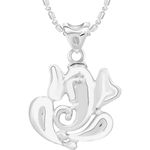 Buy Srikara Alloy Rhodium Plated CZ / AD Ekdant Fashion Jewellery Pendant with Chain - SKP2695R - Purplle