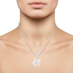 Buy Srikara Alloy Rhodium Plated CZ / AD Ekdant Fashion Jewellery Pendant with Chain - SKP2695R - Purplle