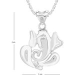 Buy Srikara Alloy Rhodium Plated CZ / AD Ekdant Fashion Jewellery Pendant with Chain - SKP2695R - Purplle