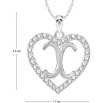 Buy Srikara Alloy Rhodium Plated CZ/AD Alphabet "X" in Heart Fashion Jewelry Pendant - SKP2314R - Purplle