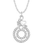 Buy Srikara Alloy Rhodium Plated CZ / AD Heart Fashion Jewellery Pendant with Chain - SKP2673R - Purplle
