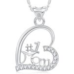 Buy Srikara Alloy Rhodium Plated CZ/AD Mom Heart Fashion Jewelry Pendant with Chain - SKP1664R - Purplle