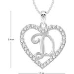 Buy Srikara Alloy Rhodium Plated CZ/AD Alphabet "D" in Heart Fashion Jewelry Pendant - SKP2294R - Purplle