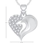 Buy Srikara Alloy Rhodium Plated CZ/AD Attractive Heart Valentine Fashion Jewelry Pendant - SKP1869R - Purplle