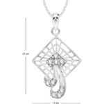 Buy Srikara Alloy Rhodium Plated CZ / AD Square Fashion Jewellery Pendant with Chain - SKP2639R - Purplle