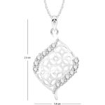 Buy Srikara Alloy Rhodium Plated CZ / AD Sublime Fashion Jewelry Pendant with Chain - SKP2617R - Purplle