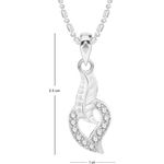 Buy Srikara Alloy Rhodium Plated CZ / AD Leafy Fashion Jewellery Pendant with Chain - SKP2626R - Purplle