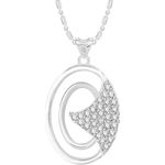 Buy Srikara Alloy Rhodium Plated CZ / AD Oval Fashion Jewellery Pendant with Chain - SKP2675R - Purplle