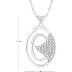 Buy Srikara Alloy Rhodium Plated CZ / AD Oval Fashion Jewellery Pendant with Chain - SKP2675R - Purplle