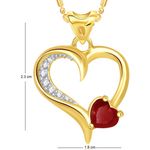 Buy Srikara Alloy Plated CZ/AD Decent Heart Valentine Fashion Jewelry Pendant Chain - SKP1697G - Purplle