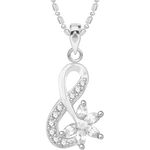 Buy Srikara Alloy Rhodium Plated CZ / AD Markis Fashion Jewellery Pendant with Chain - SKP2630R - Purplle