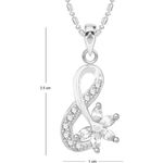 Buy Srikara Alloy Rhodium Plated CZ / AD Markis Fashion Jewellery Pendant with Chain - SKP2630R - Purplle