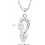 Buy Srikara Alloy Rhodium Plated CZ / AD Leaf Fashion Jewellery Pendant with Chain - SKP2623R - Purplle