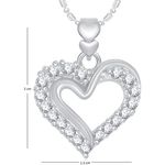 Buy Srikara Alloy Rhodium Plated CZ / AD Well Designed Heart Pendant with Chain - SKP1868R - Purplle